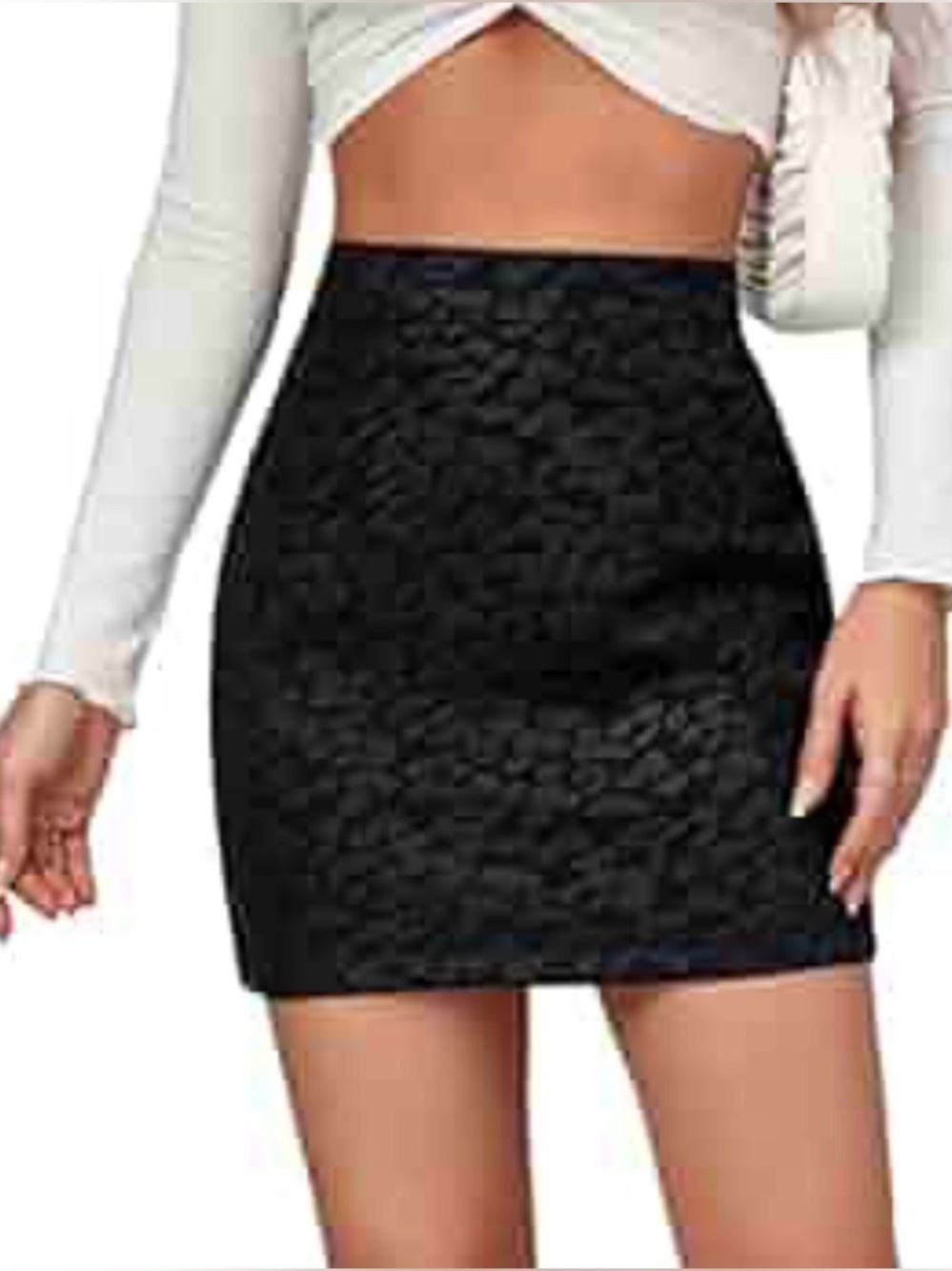 H&M Cheetah Pattern Denim Skirt